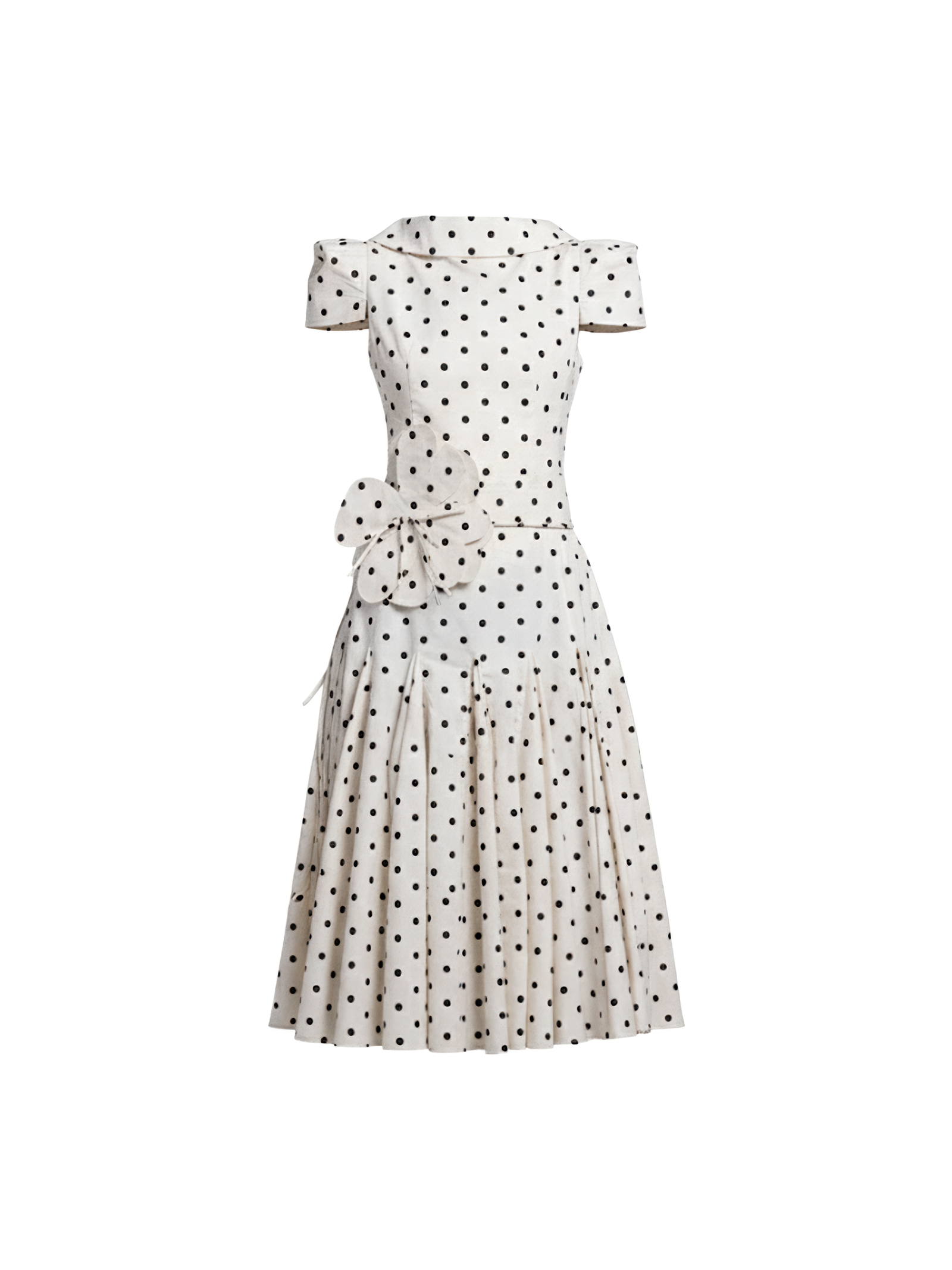 Tess A-line Boat Neck Polycotton Midi Dress - Image 2
