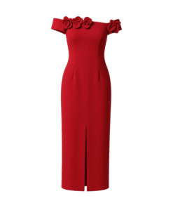 Alternative view of Evel Sheath Off-Shoulder Twill Midi Dress