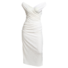 Ames Sheath Draped Cotton Midi Dress - Image 2