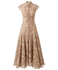 Alternative view of Selene Latte Applique Midi Dress