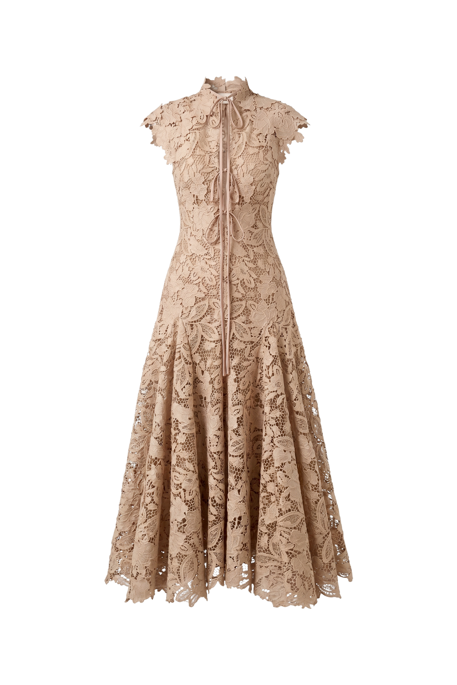 Selene Latte Applique Midi Dress - Image 2