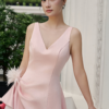 Blush Reverie Draped Midi Dress - Image 3