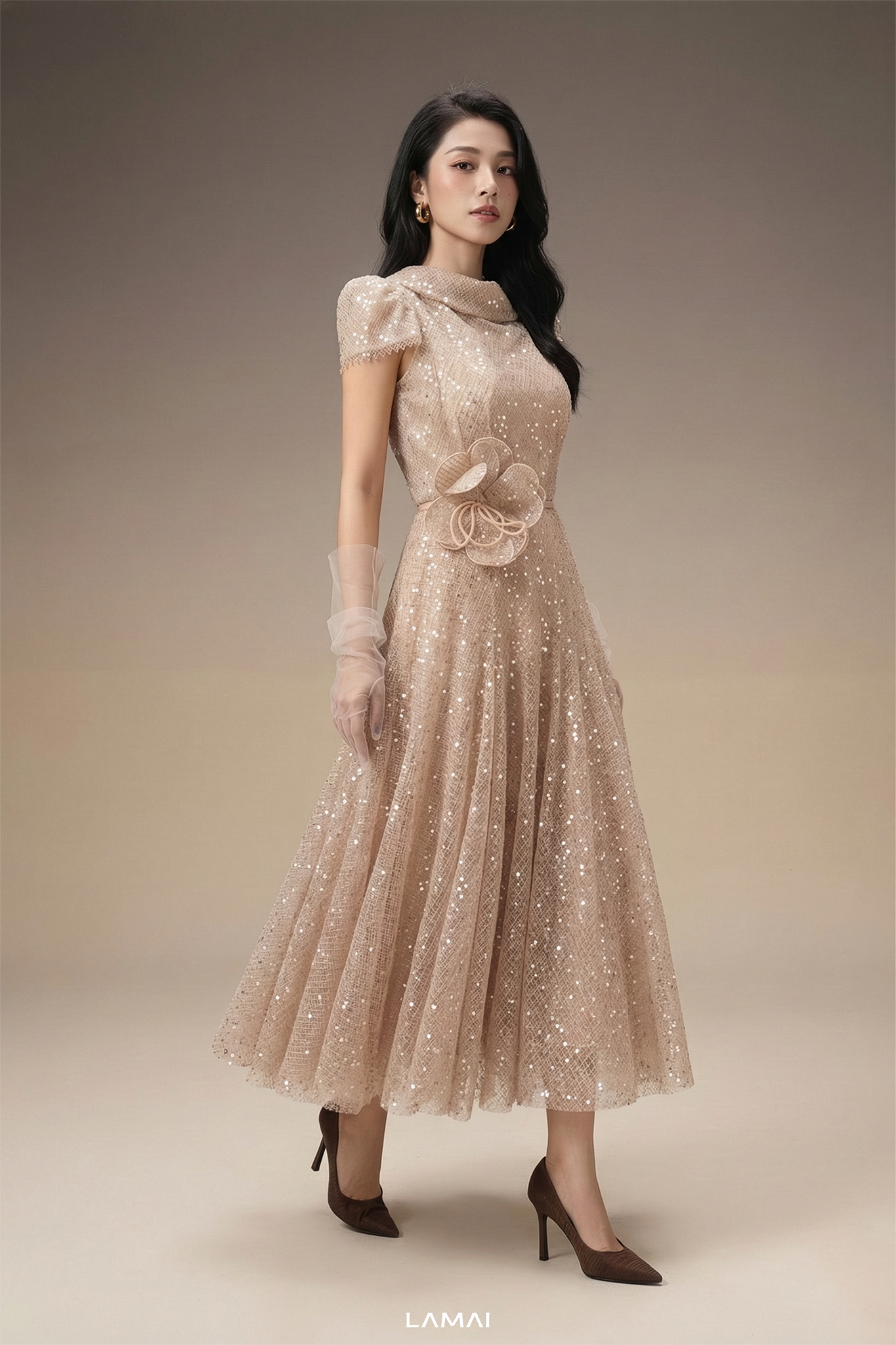 Seraphina Sequin Midi Dress - Image 3
