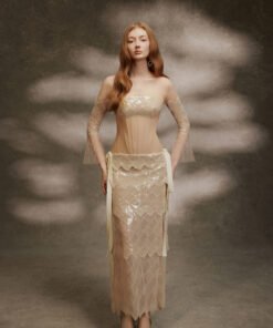 Champagne Mosaic Midi Dress